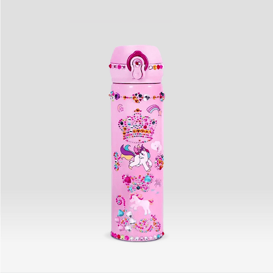 Gourde en Plastique à personnaliser | Rose 500ml / Rose Avec stickers