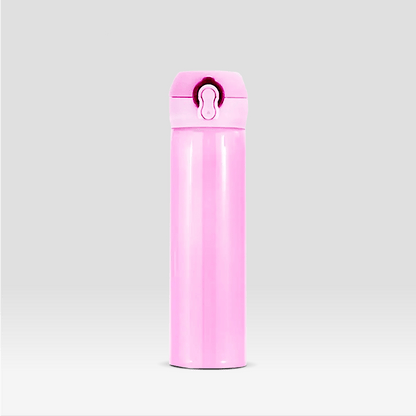 Gourde en Plastique à personnaliser | Rose 500ml / Rose Avec stickers