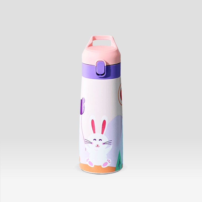 Gourde Enfant Thermos Rose "Lapinou"