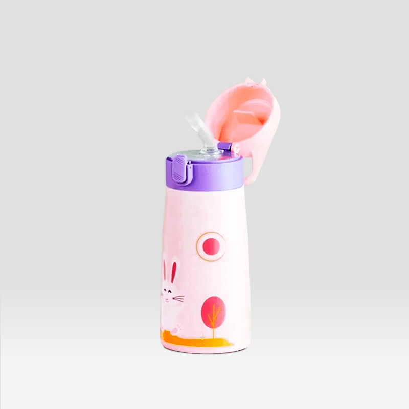 Gourde Enfant Thermos Rose "Lapinou"